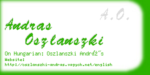 andras oszlanszki business card